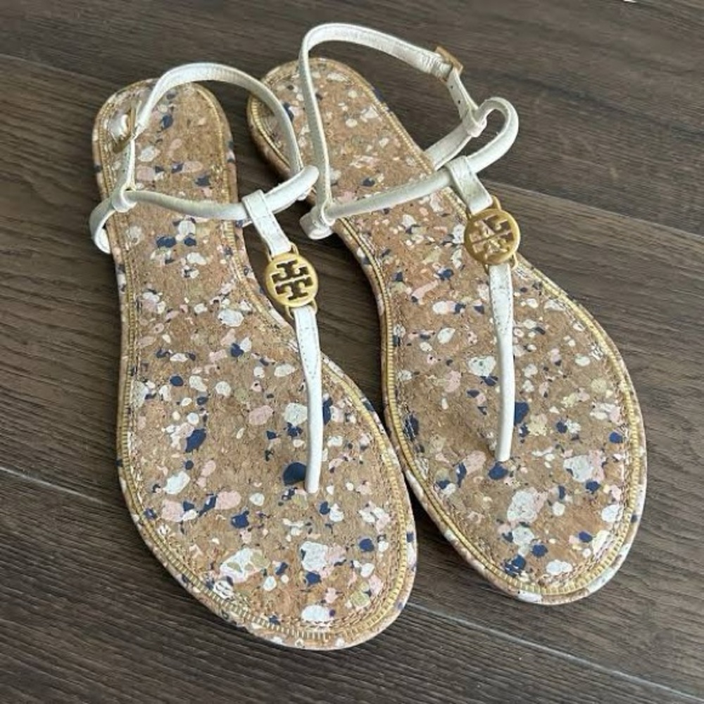 Tory Burch White Strappy Sandals